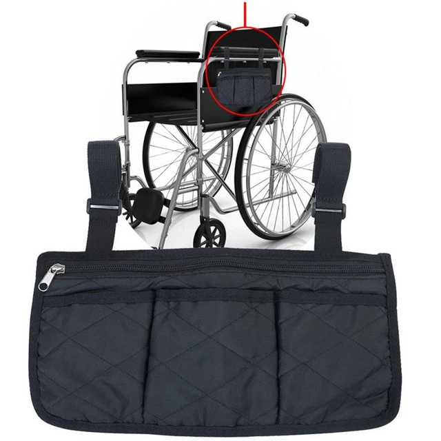 Wheelchair Side Bag Waterproof Armrest Pouch With Reflective L7 Stripe B6 J6M7