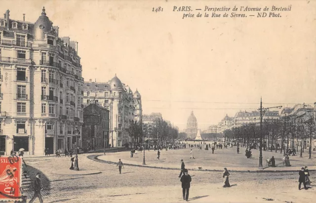 CPA 75 PARIS VIIe PERSPECTIVE DE L'AVENUE DE BRETEUIL PRISE DE LA RUE DE SEVRES