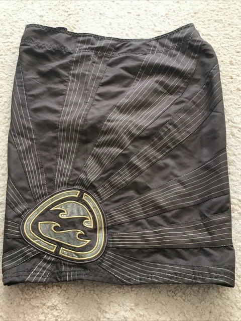 Billabong Rare Andy Irons Size 44 Brown With Gold Foil Rising Sun Board Shorts