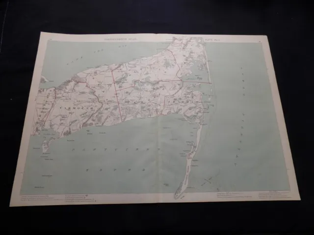 1891 Massachusetts Topographical Map of Counties on Cape Cod, North of Nantucket