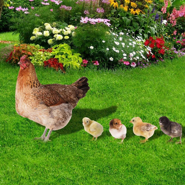 Acrylic 2D Chicken Sculpture Christmas Gifts Home Party Decor for Backyard Patio