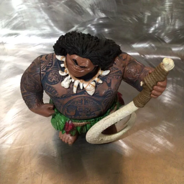 Disney Moana Maui Figure With Fish Hook Sculpted Toy Cake Topper 4 Heavy  PVC