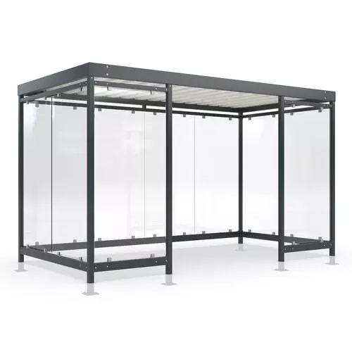 Raucherunterstand mit Überpflasterung, Bausatz, 4,2x2,2 m (BxT) 8-10 Personen