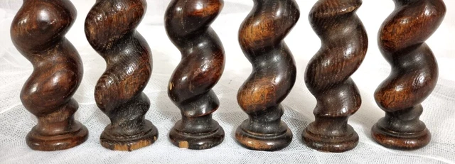 6 Barley twist turned spindle Column Antique french architectural salvage 4.8 in 12
