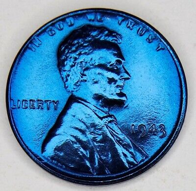 1943 P Steel Lincoln Wheat Cent Penny 1C ****Great Detail**Look Blue Tone!!