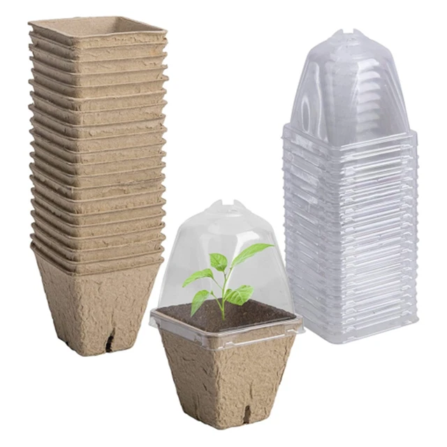 Vasetti Piantine Biodegradabili Abimars - 100 Pezzi Con Etichette E Penna - Per Semi E Talee - Foto 9