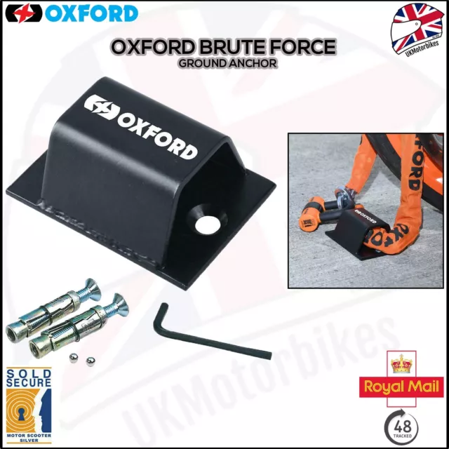 Oxford Brute Force Motorbike Motorcycle Ground Anchor Wall Anchor SOLD SECURE