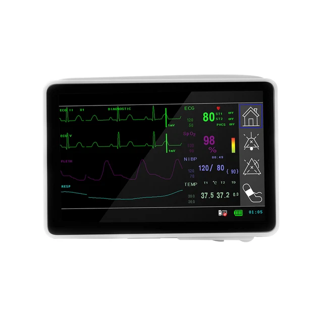 PATIENT MONITOR ICU Vital Signs ECG,NIBP,SPO2,PR,RESP,TEMP 5" CONTEC ...