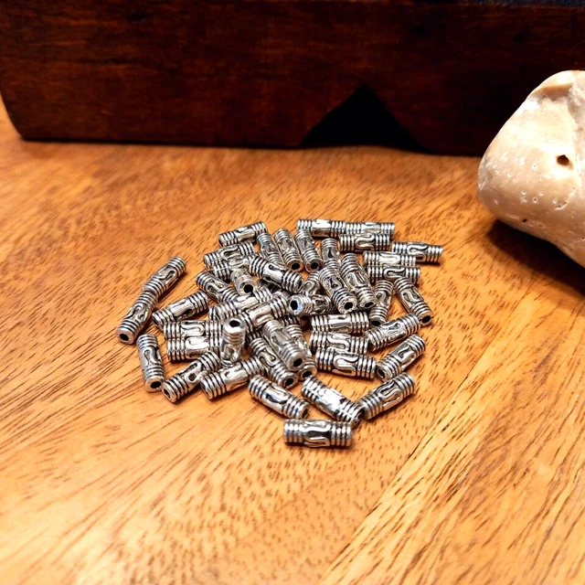 50 Röhren Zwischenperlen Schmuckherstellung, Metall (6)