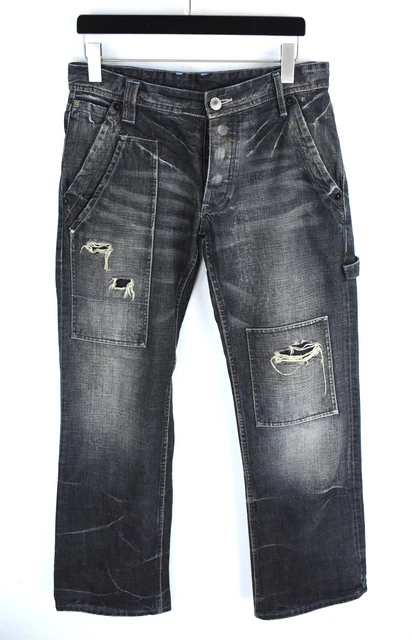 ARMANI EXCHANGE JEANS Uomo W31 Dritto Fit Strappato Sbiadito Bottoni Fly Tasche EUR 39 29 PicClick IT