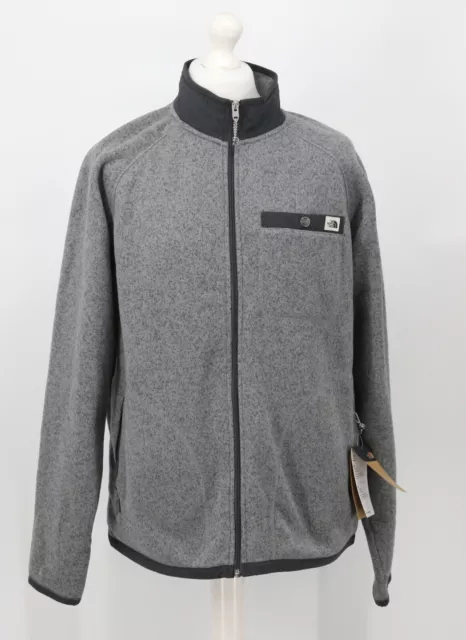 The North Face Gordon Lyons Da Uomo Con Cerniera Completa In Pile Uk L Grigio Nuovo Prezzo £100 Em