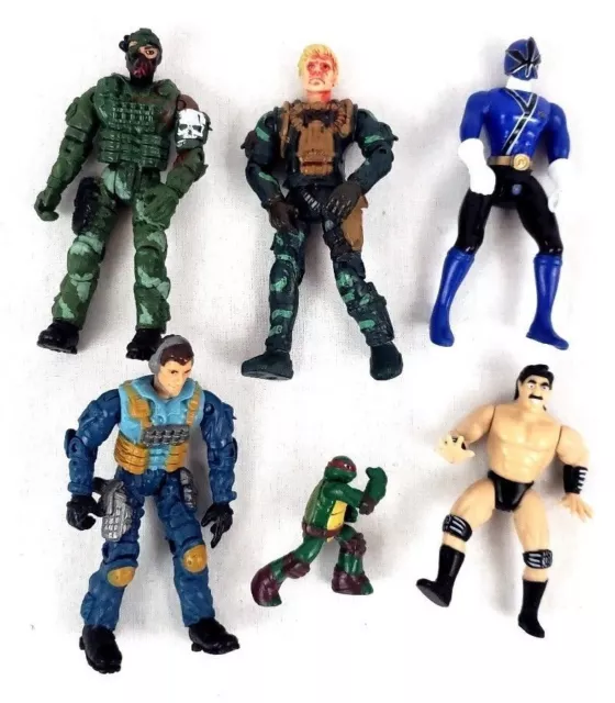 TMNT Power Rangers Army/Military Wrestling Action Figure Toy Lot Of 6 Figures