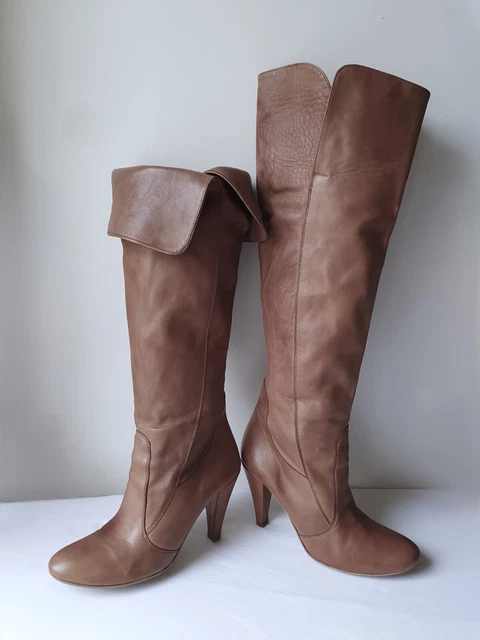 Bottes Cuissardes En Daim Noir Made In Italy - Pointure 38, Plateforme, Neuves Avec Emballage