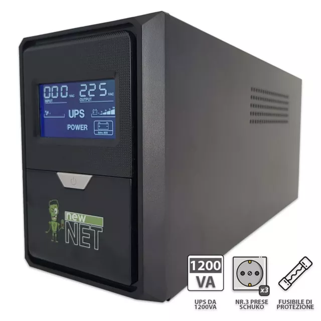 Ups 1200VA 700W Alimentación Ininterrumpida Akku Energía DVR Desktop Ordenador