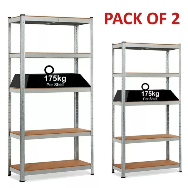 5 Tier Racking Shelf Heavy Duty Garage Shelving Storage Shelves 180x90x40cm