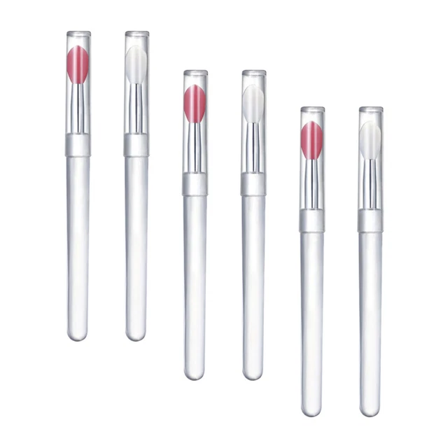 6pcs Deckel Lippenbürsten Silikon Lippenstift Applikator Lidschatten 11
