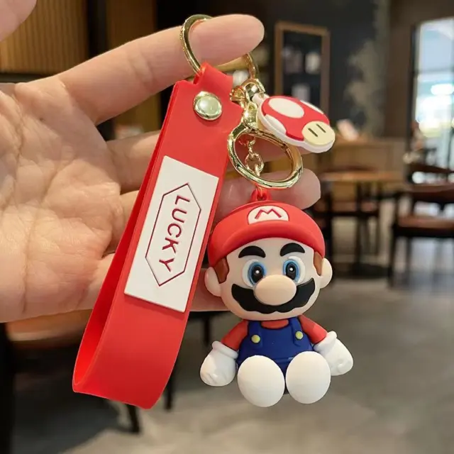 Super Mario Cartoon Kawaii Keychain Wallet Charm Keychain L5-.-