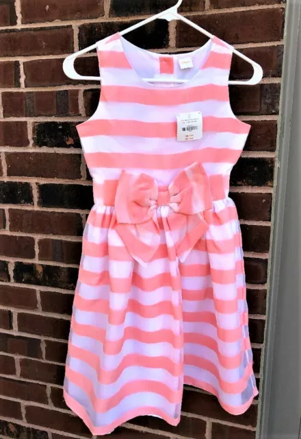 NWT Gymboree Rose White Striped Lined Sleeveless Easter Fancy Dress Girls 12 NEW