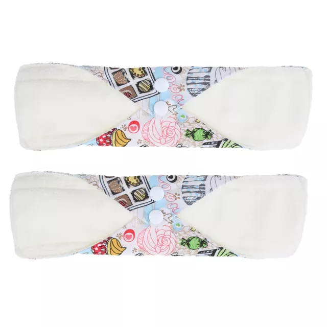 2 Pcs Reusable Sanitary Pads Bamboo Cloth Washable Menstrual Pads Skin Care