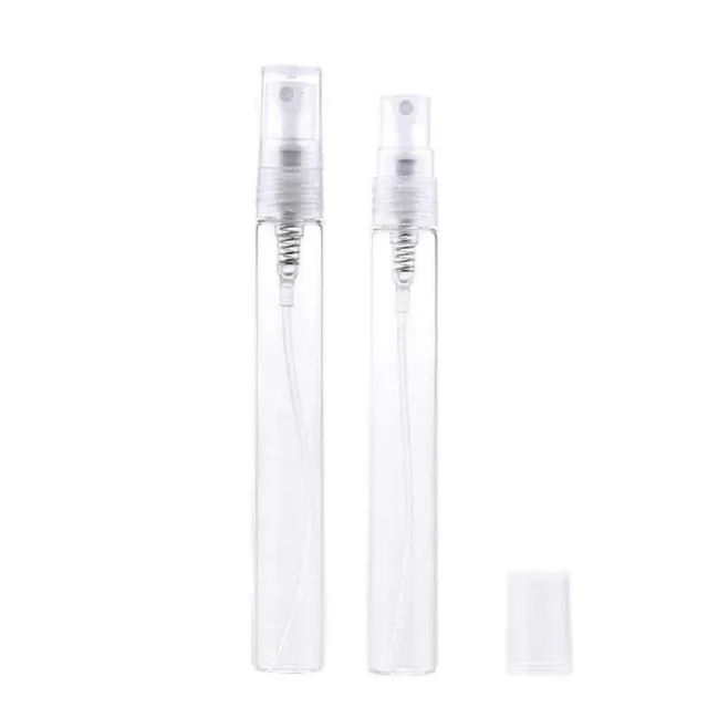 10 x 10ml CLEAR Glass Spray Bottles Atomiser Travel Perfume Liquid Aftershave UK