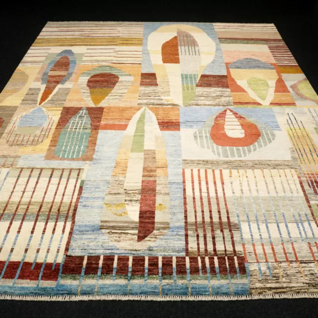 Alfombra orient de diseño 296 x 249 cm ladrillo cigarro alfombra moderna anudada a mano