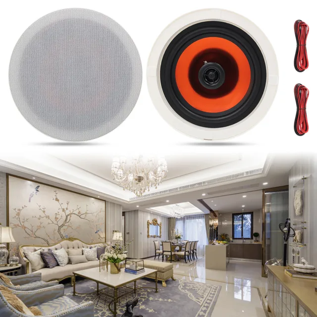 Herdio Flush Mount Ceiling/Wall Speakers 6.5" 2-Way 300W Home Speakers System AU