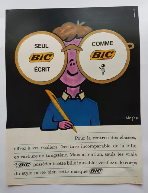 Stylo BIC  -  PUBLICITE 1963 d'après SAVIGNAC  Print - AD 1179