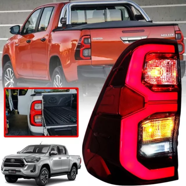 Left Led Pair Red Rear Tail Light Lamp For Toyota Hilux Revo M70 M80 2015-2024