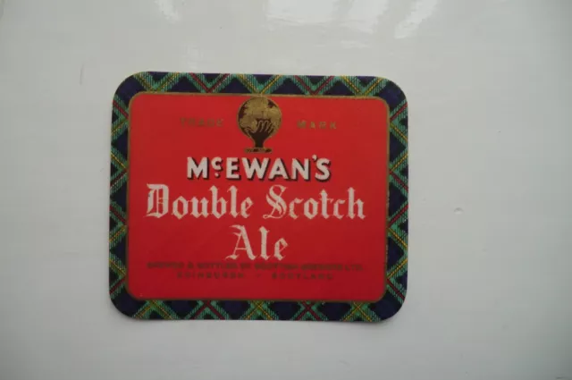 MINT McEWAN'S EDINBURGH DOUBLE SCOTCH ALE BREWERY BEER BOTTLE LABEL