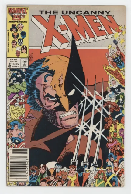 Uncanny X-Men 211 Marvel 1987 FN Wolverine Frame 1st Marauders Newsstand