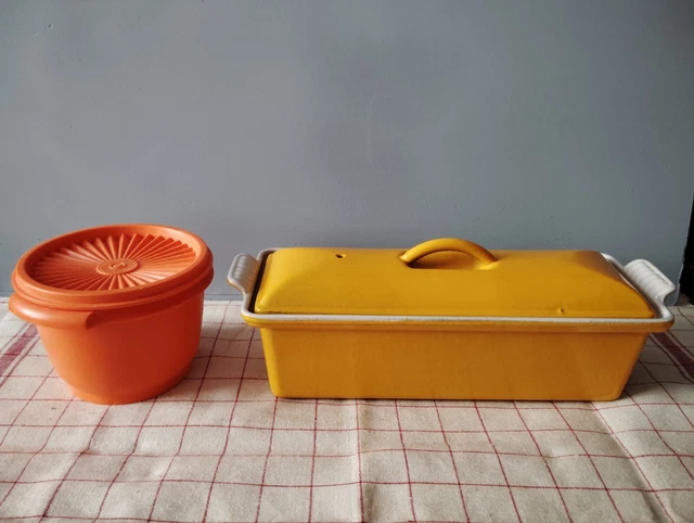 Terrine Le Creusot N°32 En Fonte Orange - Vintage 1990 - Rectangle 35cm