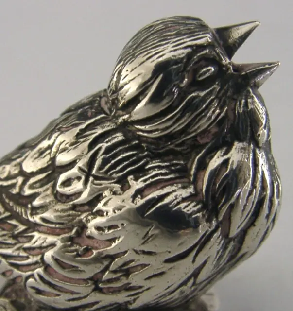 PRETTY SPANISH SILVER CHICK BIRD PEPPER POT c1940 SPAIN 28g ANIMAL