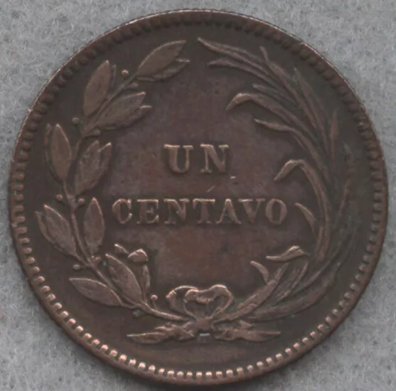 ECUADOR 1 Centavo 1890 H. Reddish Very Fine - KM45
