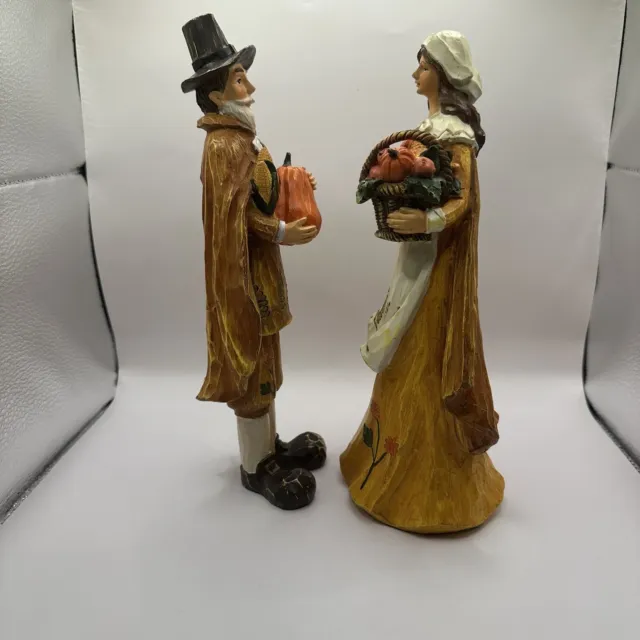 GANZ Resin Pilgrim Couple 10” Tall Thanksgiving Harvest Fall Décor