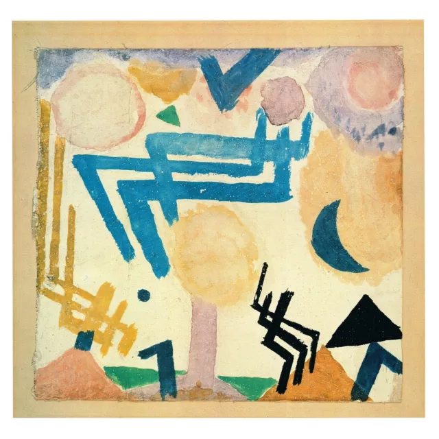 Paul Klee Scenic Hieroglyph Emphasis Skyblue poster con stampa litografia...