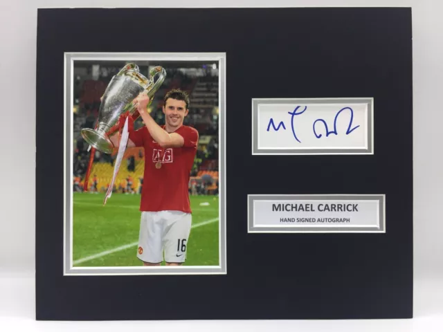 RARE Michael Carrick Manchester United Signed Photo Display + COA AUTOGRAPH