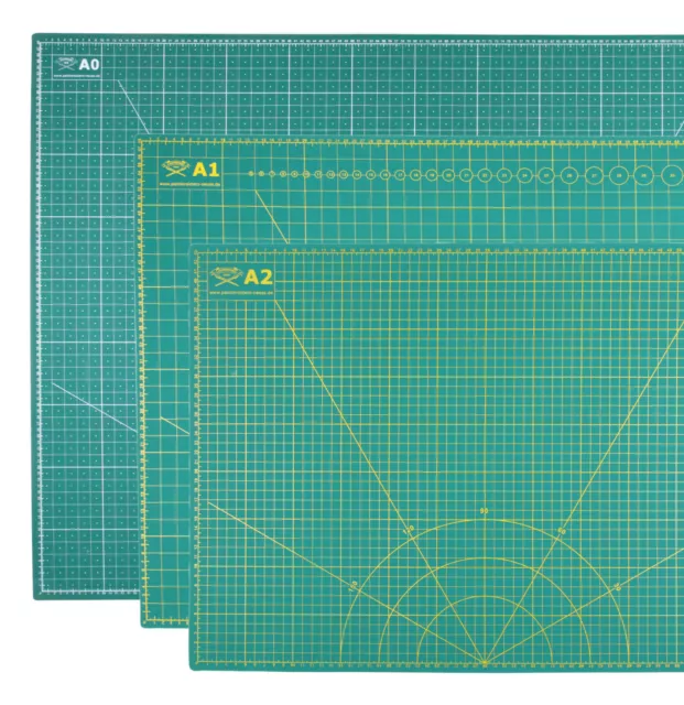 Schneidematte A-Null, A1+2 beidseitig bedruckt, 5-lagig selbstheilend grün