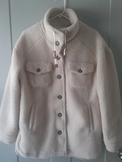 Ugg Koolaburra Womens Jacket Size S Birch Sherpa Teddy Bear Shacket Coat mint!