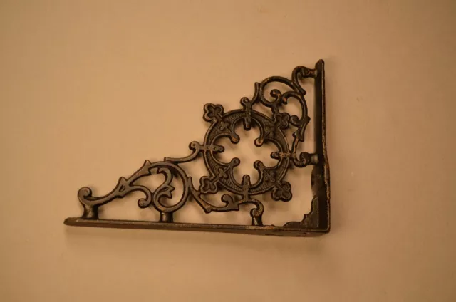 Architectural Accent! Antique Decorative Gothic Cast Iron Wall Shelf Bracket