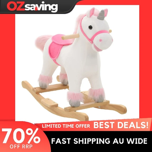 ROCKING ANIMAL UNICORN Plush 65x32x58 cm White and Pink 106.11
