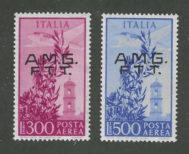 Italy Trieste Zone A Scott # C14 C15 VF OG Hinged Stamps