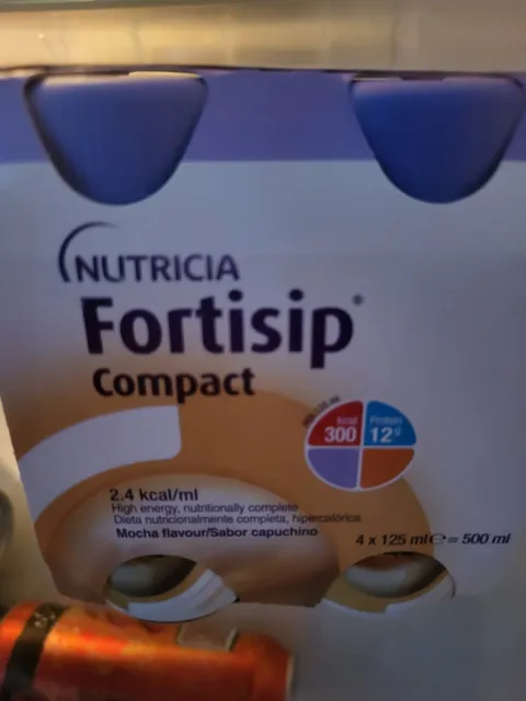 2x4,8 Bottles!Nutrica Fortisip Compact Protein Drink- 125ml,Mocha Best Flavour