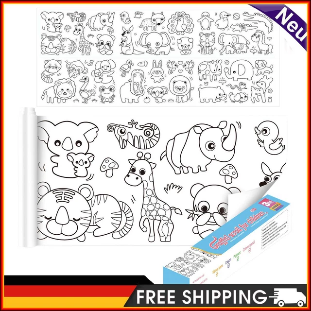 Rollo de dibujo infantil, rollo de papel de dibujo pegajoso, niños graffiti-imagen-desplazamiento, k