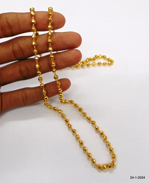 Traditional Handmade 22kt gold Chain Necklace Gold Beads Jewellery Gold Ornament