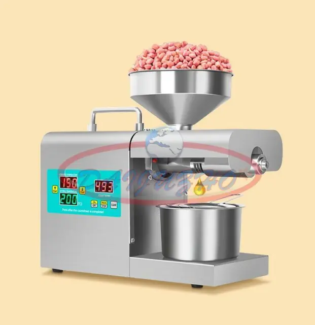 M37 Automatic Oil Press Machine Peanut Cold Hot Seed Oil Extractor TEMP Control