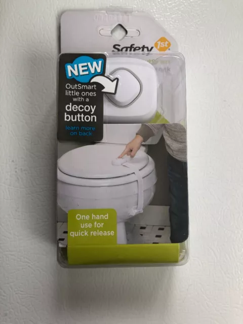 (NEW) Safety 1st Outsmart Toilet Lock with Decoy Button + One Hand Quick Release