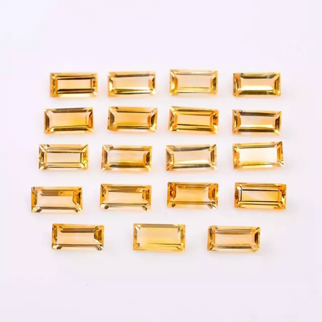 500 Pc Natural Citrine 3x1.5mm Baguette Shape Faceted Calibrated Loose Gemstone