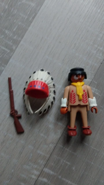 PLAYMOBIL CHEF INDIEN du set western camp 3733 vintage klicky guerrier EUR 4,35 - FR