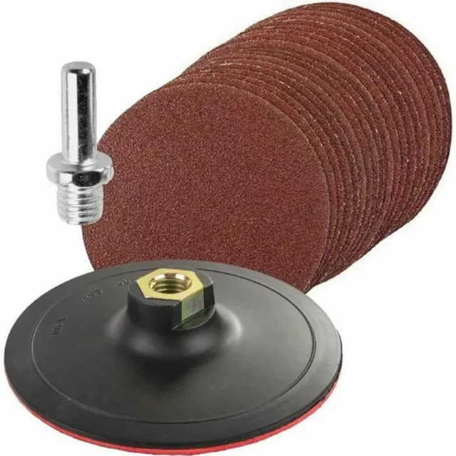 Lot de 2 disques de polissage de 125 mm - Plateau de ponçage Velcro avec  adaptateur M14 - Fermeture Velcro - Avec crochet et b[242]