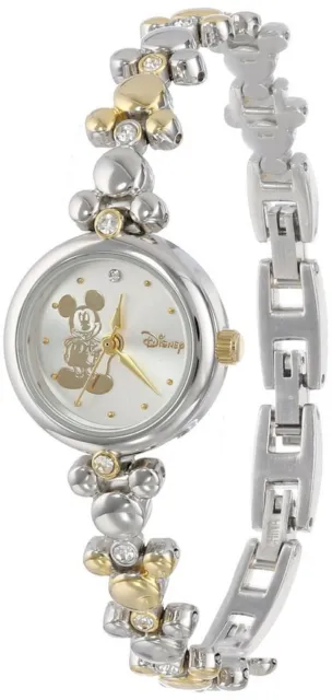 Women's MCK313 Disney Mickey Mouse elegant Two Tone Thin Bracelet Watch